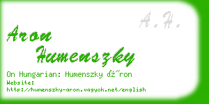 aron humenszky business card